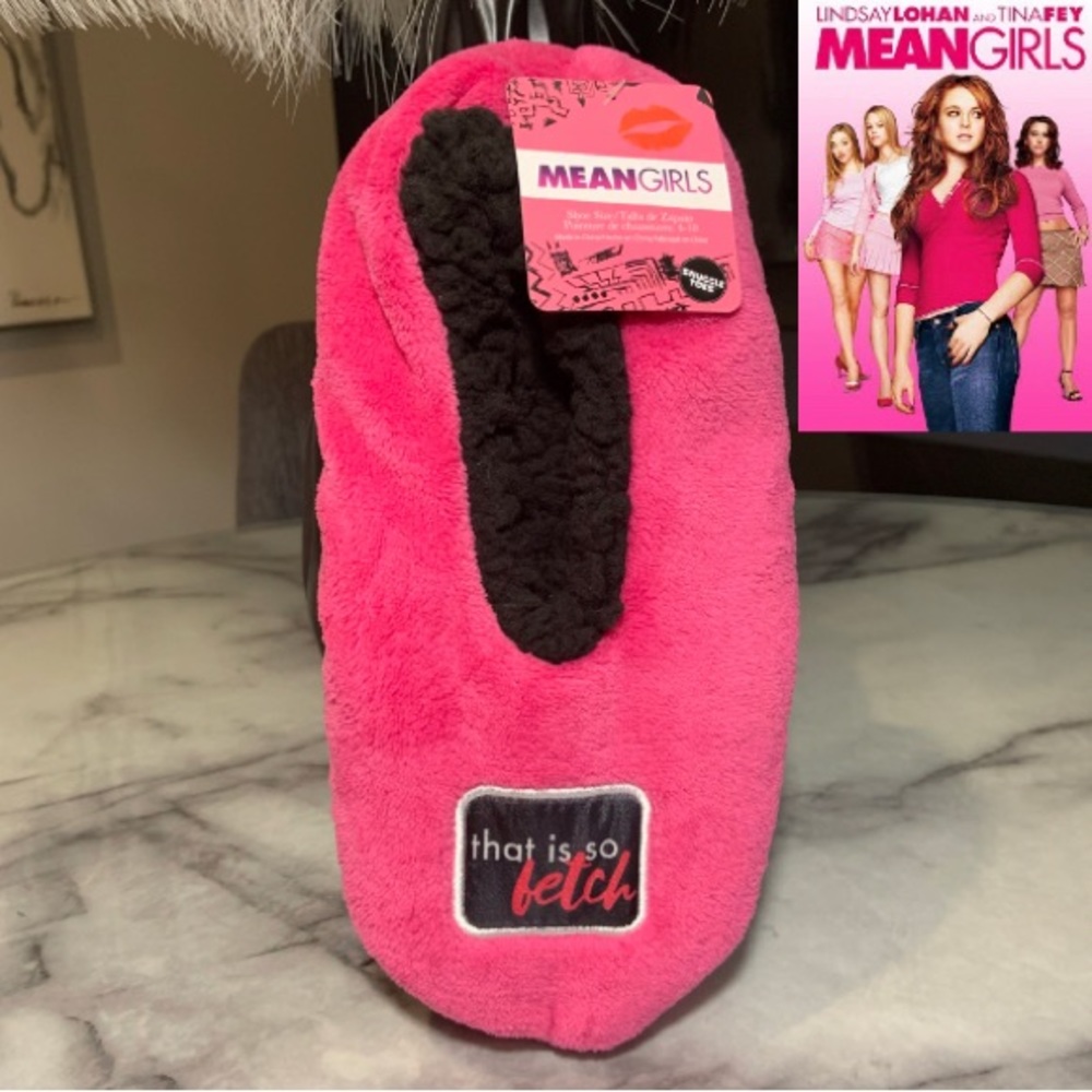 Mean Girls Snuggle Toes Fuzzy Slippers That is So Fetch NWT $35